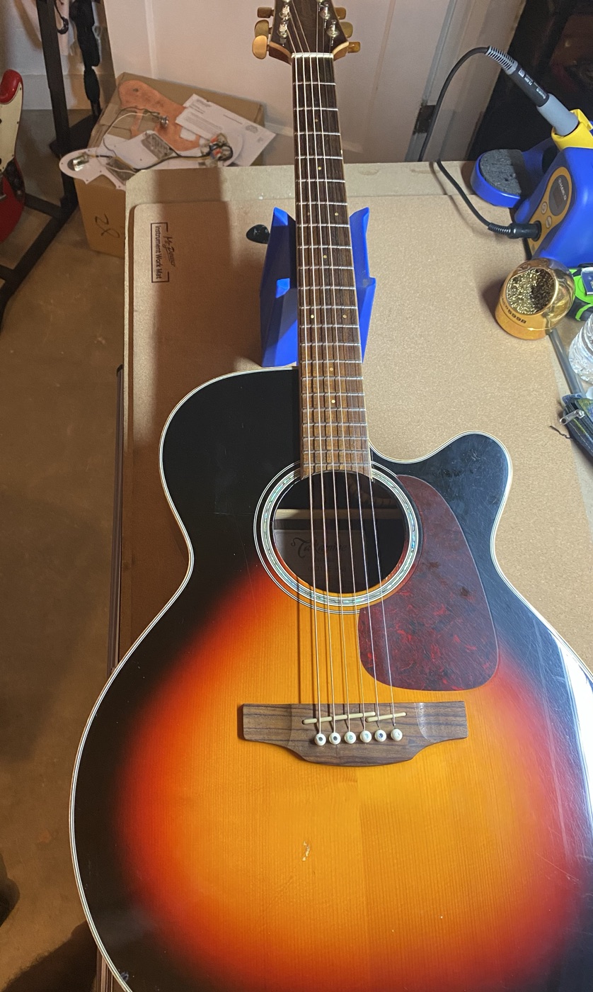 Sunburst acoustic guitar