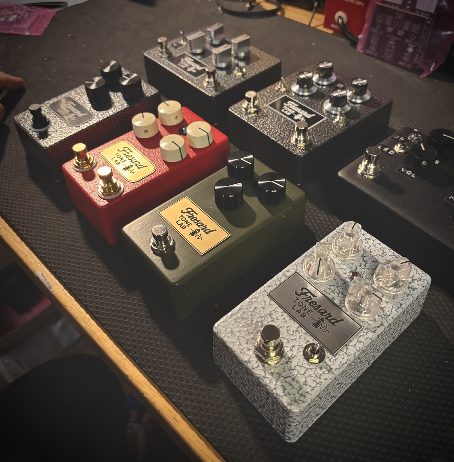 A collection of Fresard Tone Lab pedals