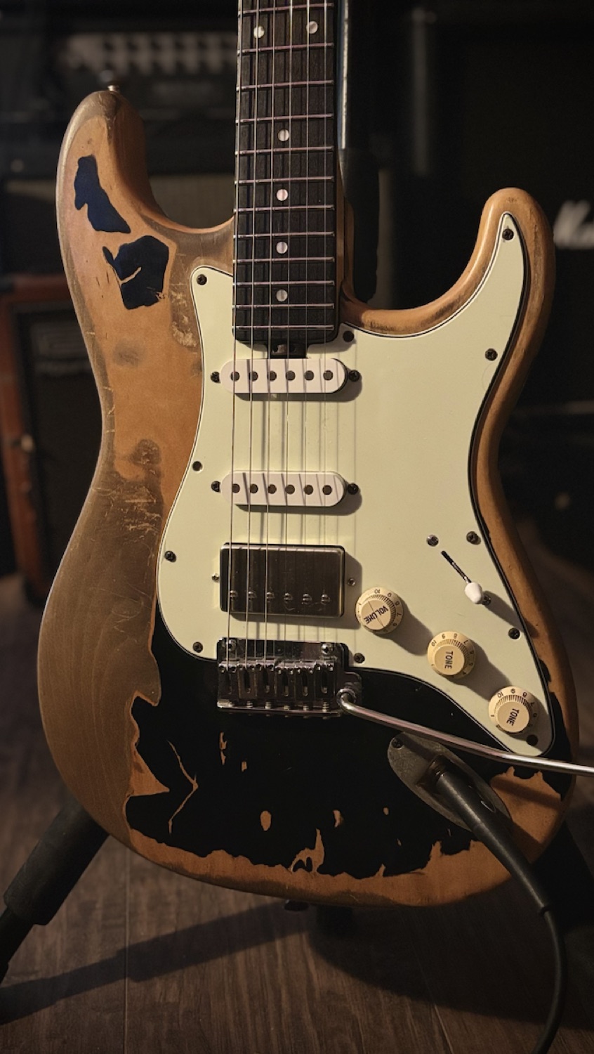 Custom PAF pickup installed in a guitar